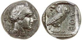 ATHENS: Anonymous, 449-413 BC, AR tetradrachm (18.17g), Athens, SNG Copenhagen 31-40, head of Athena right, wearing crested Attic helmet ornamented wi...
