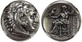 MACEDONIAN KINGDOM: Alexander III, the Great, 336-323 BC, AR drachm, head of Herakles right, wearing lion skin headdress // Zeus Aëtophoros seated lef...