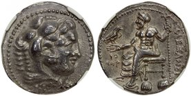 MACEDONIAN KINGDOM: Alexander III, the Great, 336-323 BC, AR tetradrachm, early posthumous issue: bust of Heracles in lion skin right // Zeus seated l...