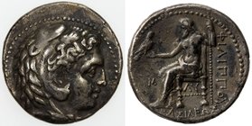 MACEDONIAN KINGDOM: Philip III, 323-317 BC, AR tetradrachm (16.91g), Babylon, Price-181, head of Herakles right, wearing lion's skin headdress // Zeus...