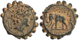 SELEUKID KINGDOM: Antiochos VI Dionysos, 145-142 BC, AE serrated 22mm (7.86g), Antioch on the Orontes, S-7081, SC-2006, king's head, radiate and weari...