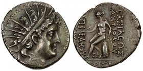 SELEUKID KINGDOM: Antiochos VI Dionysos, 144-142 BC, AR drachm (4.25g), Antioch on the Orontes mint, radiate and diademed head right // Apollo Delphio...