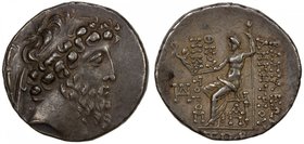 SELEUKID KINGDOM: Demetrios II Nikator, 2nd Reign, 130-125 BC, AR tetradrachm (16.33g), Damascus, BMC-16, diademed head right; fillet border // Zeus s...