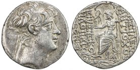 SELEUKID KINGDOM: Antiochos X Eusebes Philopator, 94-83 BC, AR tetradrachm (15.46g), Antioch on the Orontes, S-7182, diademed head right // Zeus enthr...
