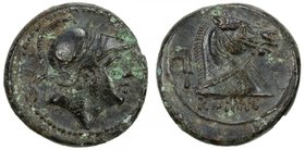 ROMAN REPUBLIC: Anonymous, circa 241-235 BC, AE litra (2.71g), Rome mint, Crawford-25/3. Sydenham-26, beardless head of Mars to right, wearing crested...
