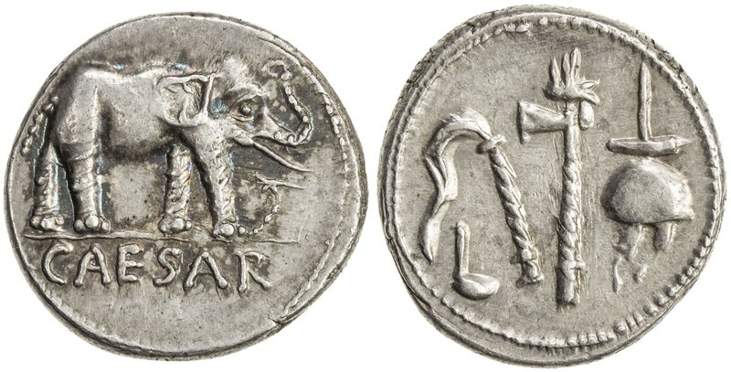 ROMAN IMPERATORIAL PERIOD: Julius Caesar, 49-44 BC, AR denarius (3.96g), S-1399,...
