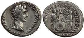 ROMAN EMPIRE: Augustus, 27 BC-14 AD, AR denarius (3.74g), Lugdunum (ca. 2 BC - AD 4), S-1597, CAESAR AVGVSTVS DIVI F PATER PATRIAE, laureate head righ...