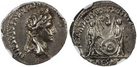 ROMAN EMPIRE: Augustus, 27 BC-14 AD, AR denarius (3.86g), Lugdunum (Lyon), RIC-207, Cohen-43, struck 2 BC - circa AD 13; CAESAR AVGVSTVS DIVI F PATER ...