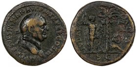 ROMAN EMPIRE: Vespasian, 69-79 AD, AE sestertius (23.99g), RIC-159, Cohen-234, struck AD 71, IMP CAE VESPASIAN AVG P M TR P P P COS III, laureate head...