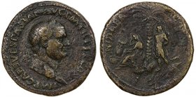 ROMAN EMPIRE: Vespasian, 69-79 AD, AE sestertius (25.92g), RIC-165, Cohen-238, Hendin-773, struck AD 71, IMP CAES VESPASIAN AVG PM TR P P P COS III, l...