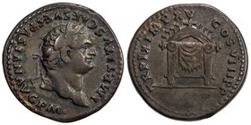 ROMAN EMPIRE: Titus, 79-81 AD, AR denarius (3.31g), RIC-124, RSC-313a, struck AD 80, IMP TITVS CAESAR VESPASIAN AVG P M, laureate head right // TR P I...