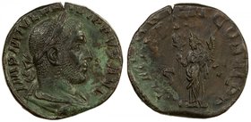 ROMAN EMPIRE: Philip I, 244-249 AD, AE sestertius (17.73g), Rome mint, RIC-IV 150a, Cohen-138, 1st officina, 6th-7th emission, struck AD 247; IMP M IV...