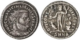ROMAN EMPIRE: Licinius I, 308-324 AD, AR follis (2.89g), Nicomedia, RIC-44, struck 321-324, IMP C VAL LICIN LICINIVS P F AVG, radiate, draped and cuir...