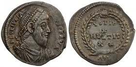 ROMAN EMPIRE: Julian II, 360-363 AD, AR siliqua (2.05g), Antioch mint, RIC-VIII 212, RSC-164A, struck AD 361-363, FL CL IVLIA-NVS PP AVG, bearded, pea...
