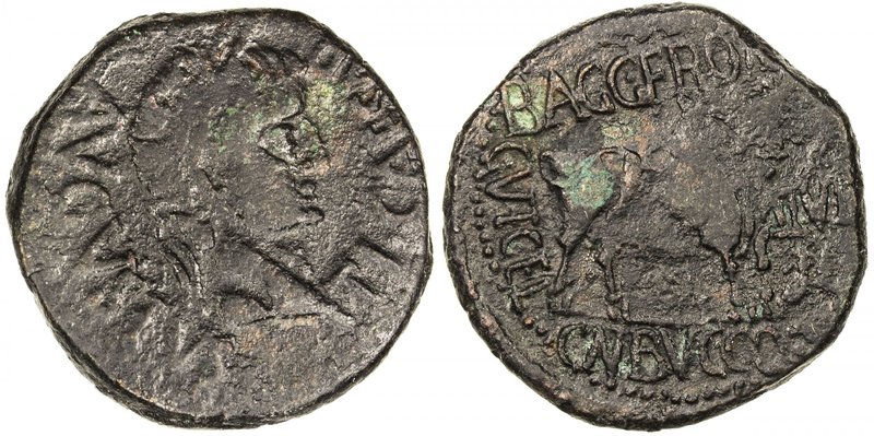 SPAIN: Tiberius, AD 14-37, AE 27mm (14.07g), Celsa, Hispania, ACIP-3170; RPC-279...