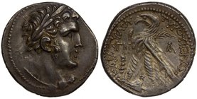 PHOENICIA: Anonymous, circa 126 BC to 66 AD, AR shekel (14.32g), Tyre, dated CY 53 (74/3 BC), BMC-144, laureate bust of Melkart right, wearing lion's ...