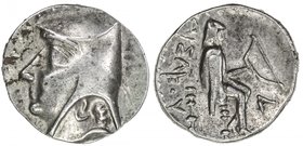 PARTHIAN KINGDOM: Arsakes I, ca. 247-211, AR drachm (4.35g), Hekatompylos, Shore-3, Sunrise-240 (same dies), A&S-5, head left, beardless, wearing bash...