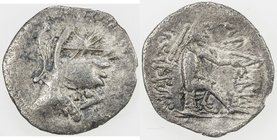 PARTHIAN KINGDOM: Mithradates I, c. 171-138 BC, AR obol (0.55g), Shore-20, bust right, wearing bashlik // archer seated right, Fine, R. 

 Estimate:...