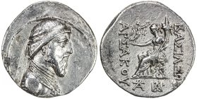 PARTHIAN KINGDOM: Artabanos I, c. 127-123 BC, AR tetradrachm (16.00g), Seleukeia, Shore-—, Sunrise-275 (same dies), bust right, diademed // Demeter se...