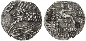 PARTHIAN KINGDOM: Phraatakes, 2 BC - AD 4, AR tetradrachm (10.25g), Seleukeia, SE311 (=2/1 BC), Shore-314/16, bust left with slightly square-cut beard...
