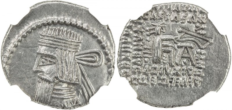 PARTHIAN KINGDOM: Artabanos II, AD 10-38, AR drachm, Ekbatana, Shore-341, long s...
