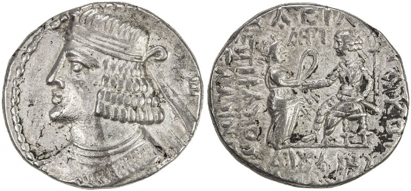 PARTHIAN KINGDOM: Pakoros II, AD 78-105, BI tetradrachm (14.38g), Seleukeia, Sel...