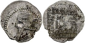PARTHIAN KINGDOM: Pakoros II, AD 78-105, AR drachm (3.84g), Shore-412, bold strike on remarkable broad flan, choice EF.

 Estimate: USD 100 - 130