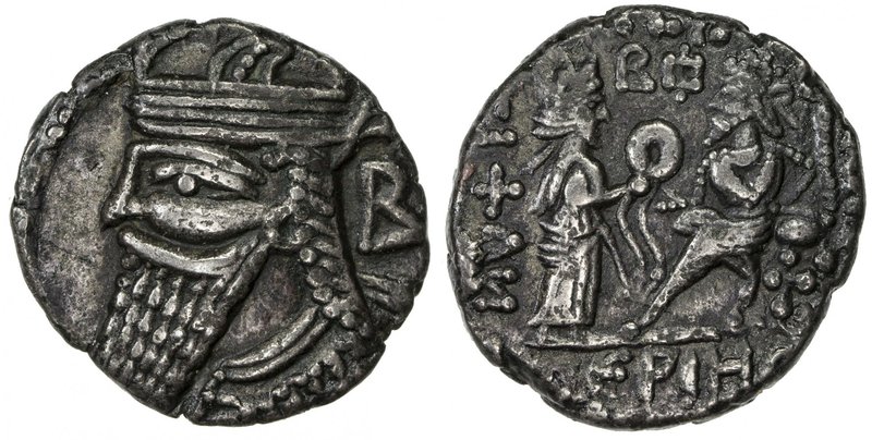 PARTHIAN KINGDOM: Vologases IV, AD 147-191, AR tetradrachm (13.39g), Seleukeia, ...