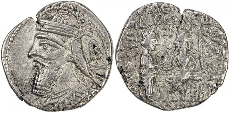 PARTHIAN KINGDOM: Vologases IV, AD 147-191, BI tetradrachm (13.70g), Seleukeia, ...