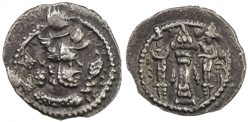 SASANIAN KINGDOM: Peroz, 457-484, AR obol (0.48g), BBA (the Court mint), ND, G-1...