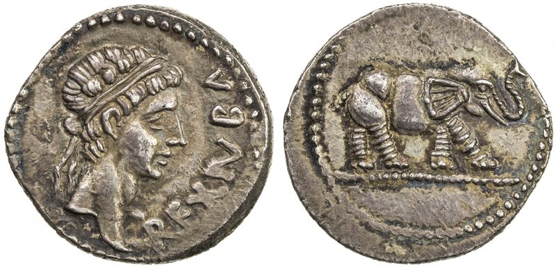 MAURETANIA: Juba II, 25 BC - 23 AD, AR denarius (3.14g), Mazard-135, Müller-20, ...