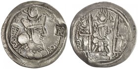 ALKHON HUNS: Unknown ruler, ca. late 5th century, AR drachm (3.85g), G-282, Vondrovec series 6.3, based on the eastern mint drachms of Varahran V (438...