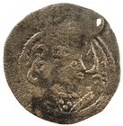 ARAB-SASANIAN: Anonymous, ca. 690-720, AE pashiz (0.55g), BYSh (Bishapur), A-S45, Gyselen-4, Sasanian bust, with Arabic ja'iz to right // winged horse...