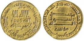 ABBASID: al-Rashid, 786-809, AV dinar (4.20g), NM (Egypt), AH175, A-218.7.

 Estimate: USD 220 - 280