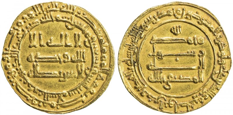 ABBASID: al-Muktafi, 902-908, AV dinar (4.11g), Madinat al-Salam, AH292, A-243.1...