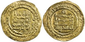 ABBASID: al-Muqtadir, 908-932, AV dinar (4.32g), Hamadan (Hamadhan), AH318, A-245.2, Bernardi-242Mu, still a rare date for this mint, not found in qua...