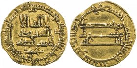 ABBASID OF YEMEN: al-Ma'mun, 813-833, AV dinar (3.78g), NM, AH203, A-A1050.1, Bernardi-112, citing the governor Muhammad (al-Ifriqi) beneath the obver...