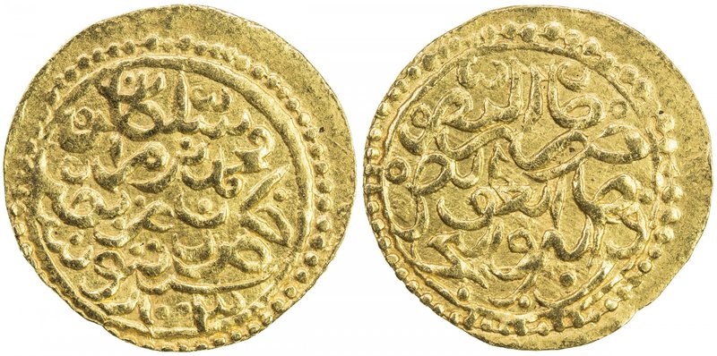 OTTOMAN EMPIRE: Mehmet III, 1595-1603, AV sultani (3.48g), Tunis, AH1003, A-1340...