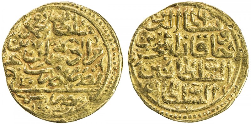 OTTOMAN EMPIRE: Mehmet III, 1595-1603, AV sultani (3.35g), Misr, AH1003, A-1340....