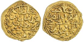 OTTOMAN EMPIRE: Mehmet IV, 1648-1687, AV sultani (3.41g), Jaza'ir (Cezayir), ND, A-1383N, Damali-CZ-A2a, date never engraved in the obverse die; rever...