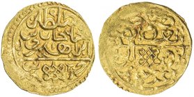 OTTOMAN EMPIRE: Mehmet IV, 1648-1687, AV sultani (3.47g), Jaza'ir (Cezayir), ND, A-1383N, Damali-CZ-A2b, reverse has the shortened formula sahib al-'i...