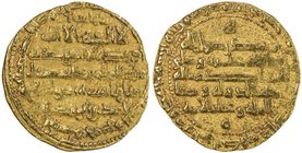 BUWAYHID: Baha' al-Dawla, 989-1012, AV dinar (3.36g), 'Uman, AH395, A-1573, Treadwell-Um395G (same dies), some weakness around the mint name, but conf...