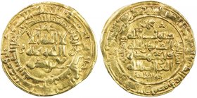 GHAZNAVID: Mahmud, 999-1030, AV dinar (3.45g), Nishapur, AH401, A-1606, fine gold, slightly uneven surfaces, VF.

 Estimate: USD 140 - 170
