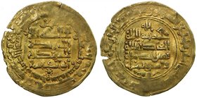 GHAZNAVID: Mahmud, 999-1030, AV dinar (2.92g), Herat, AH399, A-1607, 8-point rosette below obverse, 2 flan-cracks, VF, ex Yusuf Alokozay Collection. ...