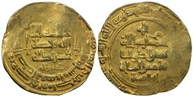 GHAZNAVID: Mahmud, 999-1030, AV dinar (4.26g), Herat, AH403, A-1607, sword left & right in obverse field, same dies as Lot 1181 in this auction, about...