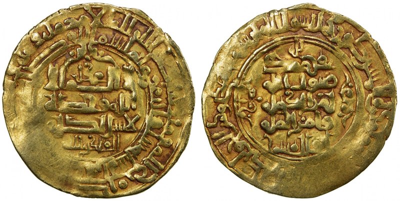 GHAZNAVID: Mahmud, 999-1030, AV dinar (3.09g), Herat, AH406, A-1607, about 10% f...