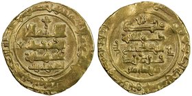 GHAZNAVID: Farrukhzad, 1053-1059, AV dinar (3.50g), Ghazna, AH443, A-1633, struck with old obverse die dated the year before his accession, VF, R, ex ...