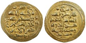 GHAZNAVID: Mas'ud III, 1099-1115, AV dinar (4.12g) (Ghazna), AH(492), A-1647, with the addition of majd al-ayyâm ("glory of the days") in the obverse ...