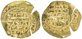 GHAZNAVID: Mas'ud III, 1099-1115, AV dinar (2.48g), Ghazna, AH505, A-1647, reasonably clear mint & date, with additional titles sultan al-a'zam ghiyat...