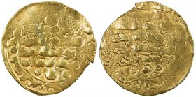 GHAZNAVID: Arslanshah, 1116-1117, AV dinar (3.63g) (Ghazna), AH509, A-V1650, the key date digit tis' ("nine") is fully legible, as are the first two l...